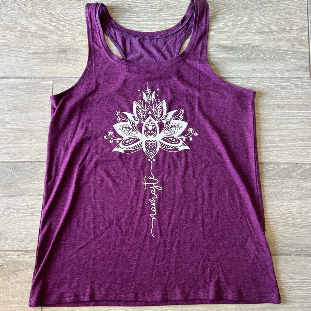 Purple Lotus Namaste Yoga Tank Top XL